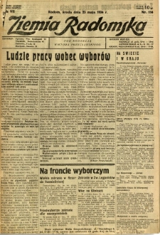 Ziemia Radomska, 1934, R. 7, nr 114