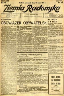 Ziemia Radomska, 1934, R. 7, nr 115