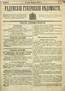 Radomskiâ Gubernskiâ Vĕdomosti, 1873, nr 1