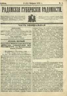 Radomskiâ Gubernskiâ Vĕdomosti, 1873, nr 5