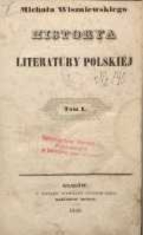 Historya literatury polskiej T. 1