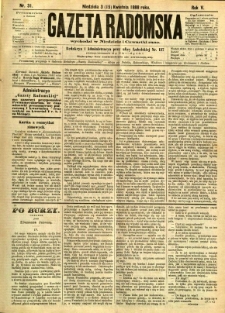 Gazeta Radomska, 1888, R. 5, nr 31