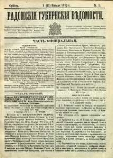 Radomskiâ Gubernskiâ Vĕdomosti, 1872, nr 1