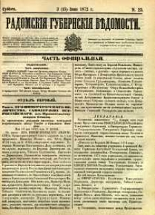 Radomskiâ Gubernskiâ Vĕdomosti, 1872, nr 23