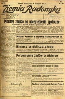 Ziemia Radomska, 1934, R. 7, nr 182