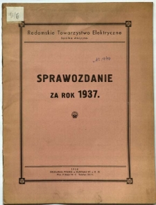 Sprawozdanie za rok 1937