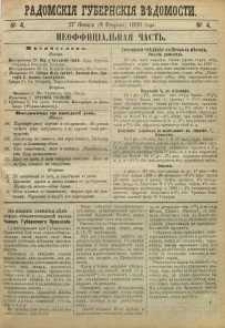 Radomskiâ Gubernskiâ Vĕdomosti, 1890, nr 4, čast́ neofficìal ́naâ