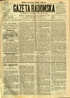Gazeta Radomska, 1888, R. 5, nr 37