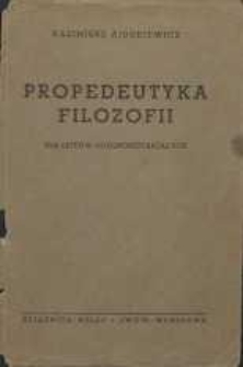 Propedeutyka filozofii dla liceów ogólnokształcących