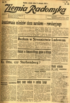 Ziemia Radomska, 1934, R. 7, nr 189