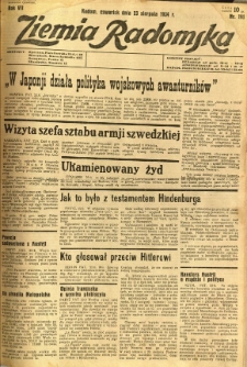 Ziemia Radomska, 1934, R. 7, nr 191