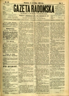 Gazeta Radomska, 1888, R. 5, nr 43