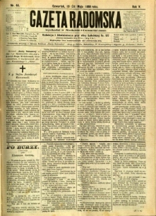 Gazeta Radomska, 1888, R. 5, nr 44