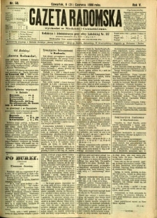 Gazeta Radomska, 1888, R. 5, nr 50