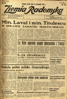 Ziemia Radomska, 1934, R. 7, nr 273