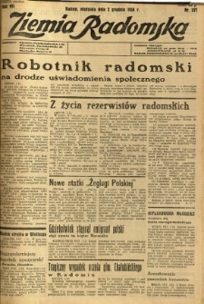 Ziemia Radomska, 1934, R. 7, nr 277