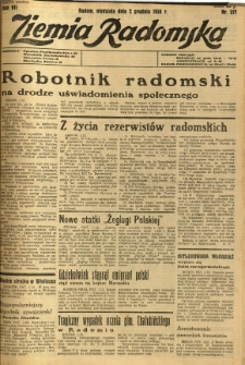 Ziemia Radomska, 1934, R. 7, nr 277