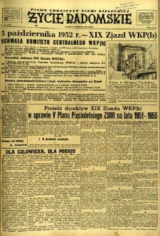 Życie Radomskie, 1952, nr 201