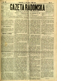 Gazeta Radomska, 1888, R. 5, nr 58