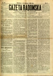 Gazeta Radomska, 1888, R. 5, nr 67