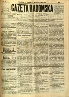 Gazeta Radomska, 1888, R. 5, nr 71