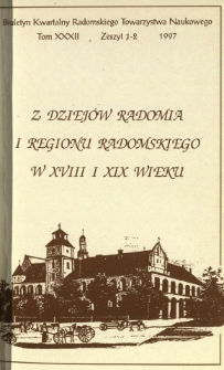 Biuletyn Kwartalny Radomskiego Towarzystwa Naukowego 1997, T. 32, z. 1-2