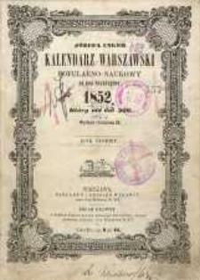 Kalendarz warszawski popularno naukowy na rok przestępny 1852. R. 7