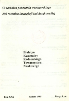 Biuletyn Kwartalny Radomskiego Towarzystwa Naukowego, 1995, T. 30, z. 1-4