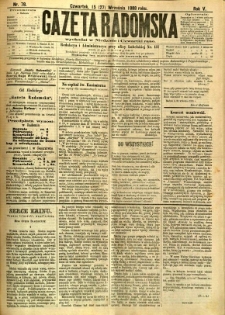Gazeta Radomska, 1888, R. 5, nr 78
