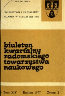 Biuletyn Kwartalny Radomskiego Towarzystwa Naukowego, 1977, T. 14, z. 2