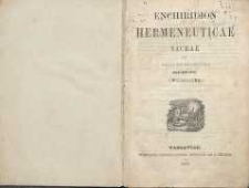 Enchiridion hermeneuticae sacra