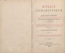 Rituale sacramentorum ac aliarum Ecclesiae caeremoniarum ex decretosynodi prov. Petricoviensis… Ed. nova cum originalibus ad amussim concordanus