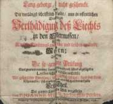 Verthædigung dess Liechts …