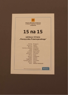 15 na 15. Jubileusz 15-lecia "Miesięcznika Prowincjonalnego"