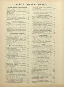 Ziemia, 1935, R. 25 : treść Ziemi w roku 1935