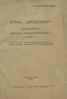 Dział Urzędowy &bdquo;Kroniki Diecezji Sandomierskiej z 1937 r.&rdquo;