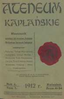 Ateneum Kapłańskie, 1912, R. 4, T. 7, z. 4