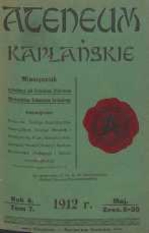 Ateneum Kapłańskie, 1912, R. 4, T. 7, z. 5