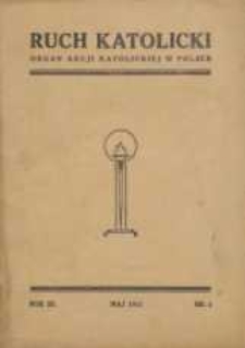 Ruch Katolicki : Organ Akcji Katolickiej w Polsce, 1933, R. 1, nr 5