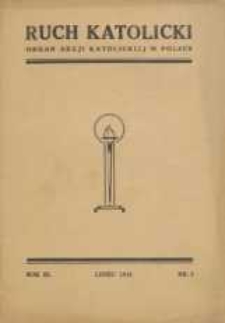 Ruch Katolicki : Organ Akcji Katolickiej w Polsce, 1933, R. 1, nr 7