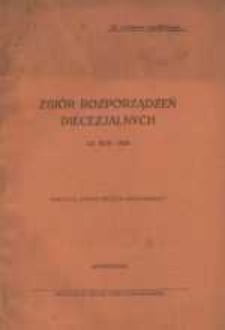Zbiór rozporządzeń diecezjalnych za rok 1926