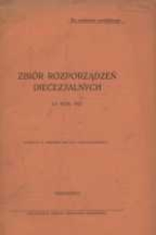 Zbiór rozporządzeń diecezjalnych za rok 1927