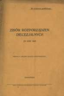 Zbiór rozporządzeń diecezjalnych za rok 1928