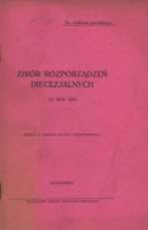 Zbiór rozporządzeń diecezjalnych za rok 1929