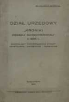 Dział Urzędowy „Kroniki Diecezji Sandomierskiej” z 1936 r