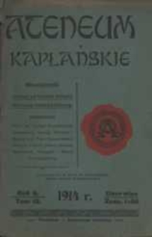 Ateneum Kapłańskie, 1914, R. 6, T. 12, z. 1