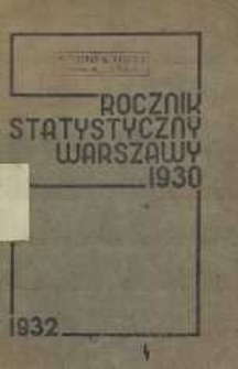Rocznik Statystyczny Warszawy 1930