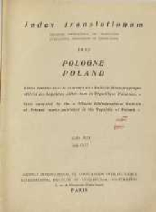 Index translationum : répertoire international des traductions 1932 Pologne : listes établies avec le concours du „Bulletin Bibliographique officiel des Imprimés édités dans la République Polonaise” : juillet 1933