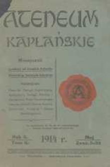 Ateneum Kapłańskie, 1914, R. 6, T. 11, z. 5
