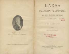 Barss palestrant warszawski, jego misya polityczna we Francji : (1798-1800)